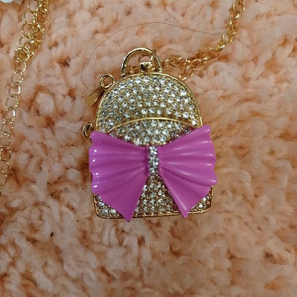 Betsey Johnson Backpack Lockett Necklace Pendant - Picture 1 of 5